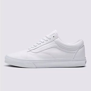 White leather old skool vans